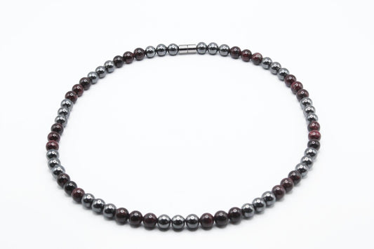 Garnet and Hematite Necklace - A Fusion of Passion and Protection