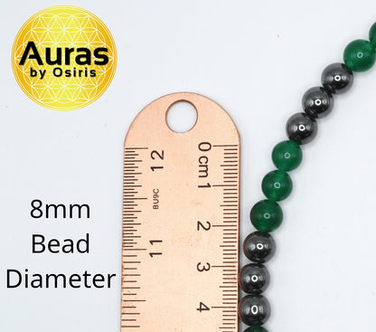 Green Jade and Hematite Necklace - Harmony and Protection Embodied