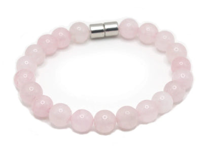 Rose Quartz Bracelet with Magnet Clasp - Pink Gemstone Jewelry for Self Love & Compassion