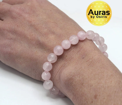 Rose Quartz Bracelet with Magnet Clasp - Pink Gemstone Jewelry for Self Love & Compassion