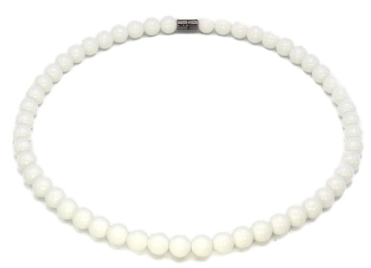 Pure Elegance: White Onyx Alabaster Necklace for Men Women - Whisper of Serenity