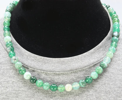 Lush Harmony: Green Agate Necklace - Whisper of the Forest