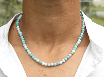 Genuine Larimar Necklace - The Essence of Sea and Sky