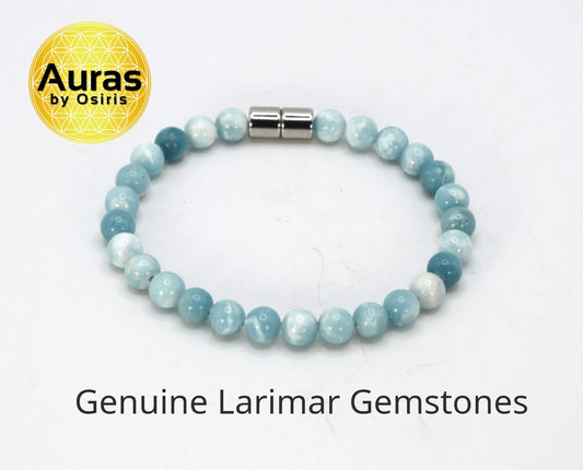 Ocean's Whisper: Larimar Bracelet - A Serenade of Sea and Sky