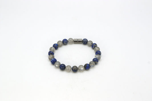 Mystic Aurora: Labradorite and Lapis Lazuli Bracelet - Symphony of Intuition and Wisdom