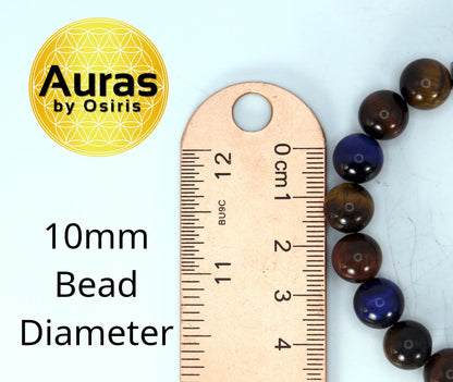 Prism of Power: Red, Blue, and Yellow Tiger Eye Bracelet - Spectrum of Strength