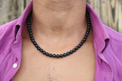 8mm Blue Tiger Eye Necklace - Mens Necklace - Beaded Necklace - Crystal Necklace - Gemstone necklace