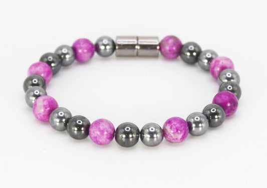 6mm Triple Protection Bracelet for women/men Genuine Gemstone Bracelet - Sugilite - Hematite - Shungite Healing Crystal Jewelry