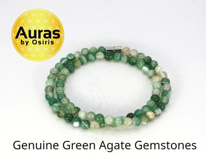 Lush Harmony: Green Agate Necklace - Whisper of the Forest