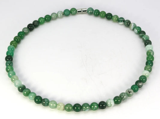 Lush Harmony: Green Agate Necklace - Whisper of the Forest