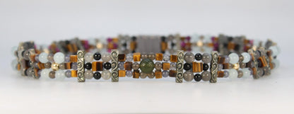 Gemstone - 14k Gold Cosmic Resonance Crown: Tribal Headdress with Moldavite Core - Portal to Ancient Wisdoms | Spiritual Power Amplifier