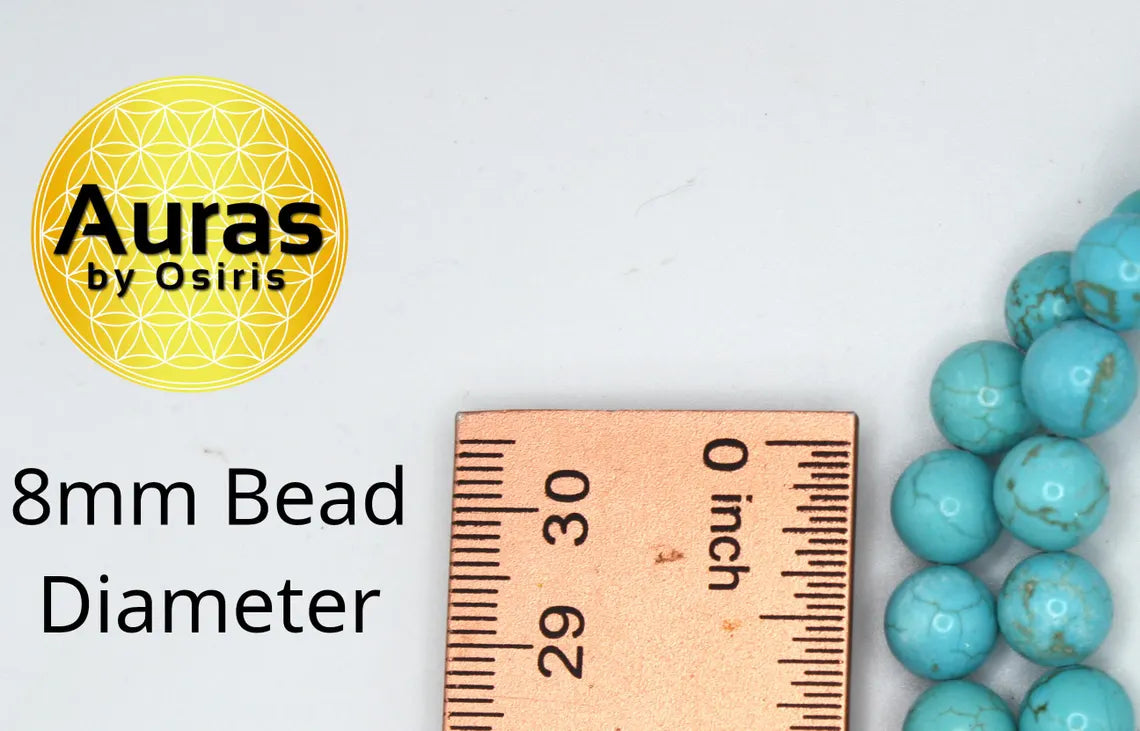Genuine Beaded Turquoise Necklace for Men/Women - Healing Crystal Jewelry with Magnetic Clasp - Sky Blue Stone - Elegant Gift for Her/Him