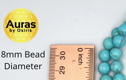 Genuine Beaded Turquoise Necklace for Men/Women - Healing Crystal Jewelry with Magnetic Clasp - Sky Blue Stone - Elegant Gift for Her/Him