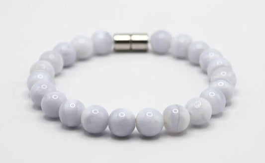 8mm Blue Lace Agate Bracelet for Men/Women - Gemstone Jewelry - Healing Crystal Accessory
