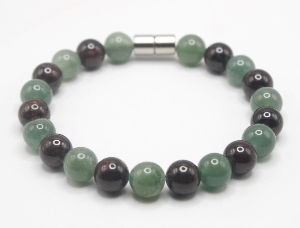 Green Aventurine & Garnet Bracelet - The Talisman of Prosperity and Growth