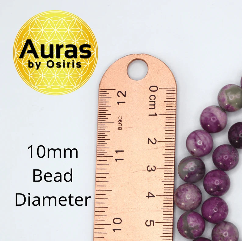 Auras by Osiris – Genuine Sugilite Necklace (10mm Beads) – Healing Crystal Jewelry for Love, Protection & Spiritual Growth