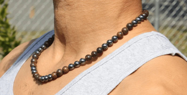 Bronzite and Hematite Necklace - A Shield of Confidence and Grounding