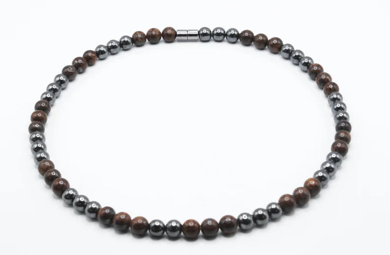 Bronzite and Hematite Necklace - A Shield of Confidence and Grounding