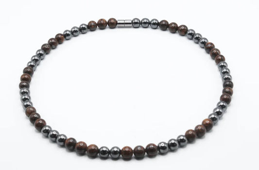 Bronzite and Hematite Necklace - A Shield of Confidence and Grounding