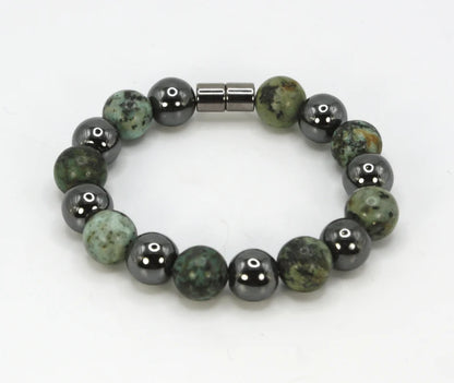 Hematite and African Turquoise Bracelet - A Symbol of Transformation and Healing