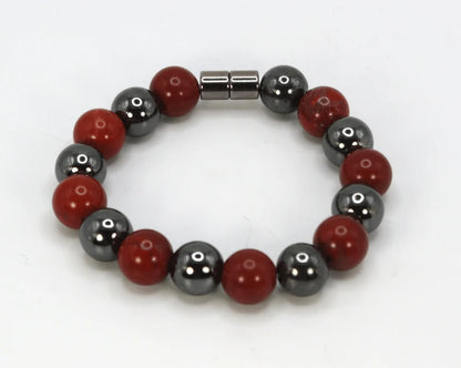 Auras by Osiris Hematite & Red Jasper Bracelet 🖤❤️ | Endurance, Vitality, Grounding & Life Force Gemstone Jewelry (8mm)