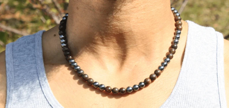 Bronzite and Hematite Necklace - A Shield of Confidence and Grounding