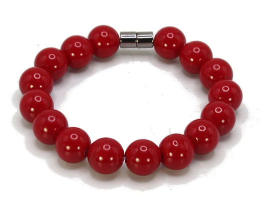 Fiery Depths: Red Bamboo Coral Bracelet - A Surge of Oceanic Vitality