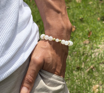 Moonstone Bracelet with Gold Spacers | Magnetic Clasp Bracelet | Intuition & New Beginnings Jewelry