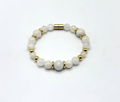 Moonstone Bracelet with Gold Spacers | Magnetic Clasp Bracelet | Intuition & New Beginnings Jewelry