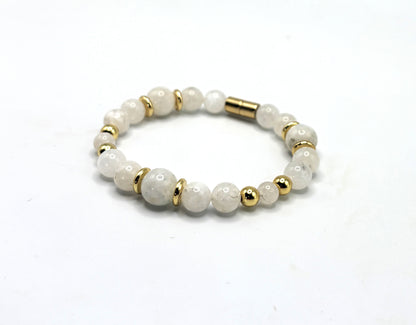 Moonstone Bracelet with Gold Spacers | Magnetic Clasp Bracelet | Intuition & New Beginnings Jewelry