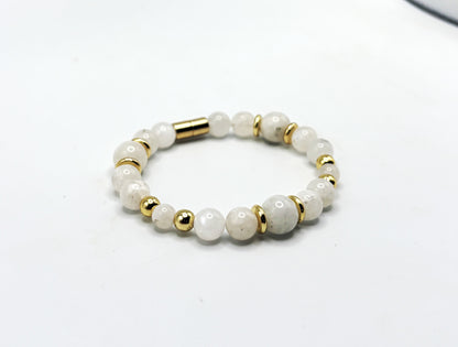 Moonstone Bracelet with Gold Spacers | Magnetic Clasp Bracelet | Intuition & New Beginnings Jewelry