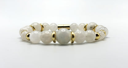 Moonstone Bracelet with Gold Spacers | Magnetic Clasp Bracelet | Intuition & New Beginnings Jewelry