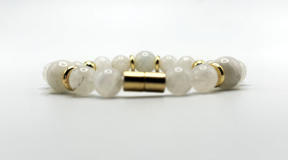 Moonstone Bracelet with Gold Spacers | Magnetic Clasp Bracelet | Intuition & New Beginnings Jewelry