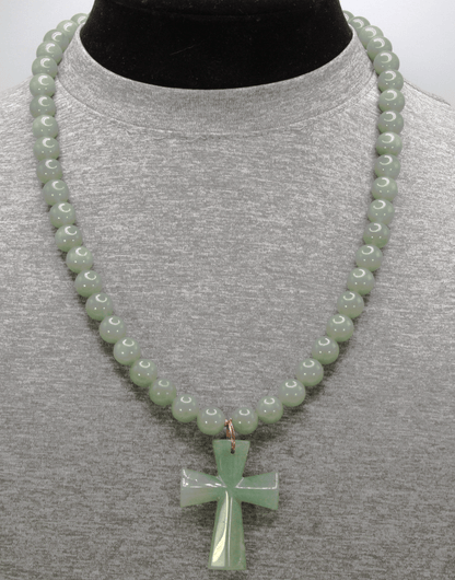Genuine Aventurine Pendant Necklace - Gift for Men/Woman - Spiritual Accessories - Religious Symbol
