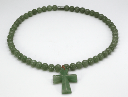 Genuine Aventurine Pendant Necklace - Gift for Men/Woman - Spiritual Accessories - Religious Symbol