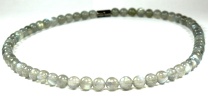 24 Inch Labradorite Necklace – 8mm Genuine Healing Crystal Beads for Intuition, Protection & Spiritual Balance
