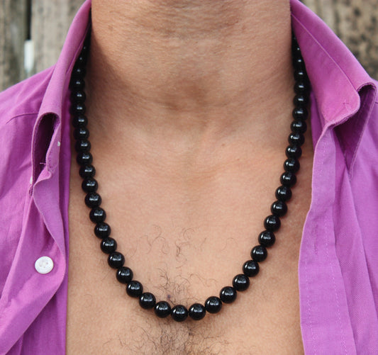 24 inch Black Onyx Necklace 10mm