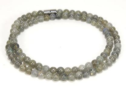 Labradorite Necklace – 6mm Beaded Gemstone Jewelry for Intuition, Meditation & Third Eye Chakra