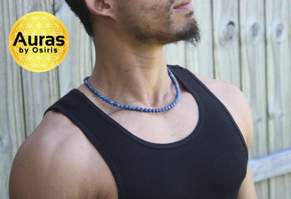 Lapis Lazuli Necklace – 6mm Beads | Healing Crystal Jewelry for Wisdom, Clarity & Intuition