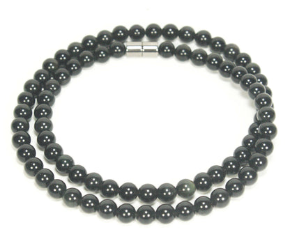 Auras by Osiris Black Obsidian Crystal Necklace | 6mm Protection Stone