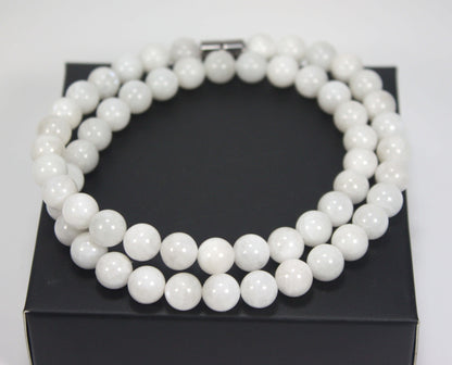 Moonstone Necklace – 8mm Medium Beads for Men & Women | Handcrafted Healing Crystal Jewelry