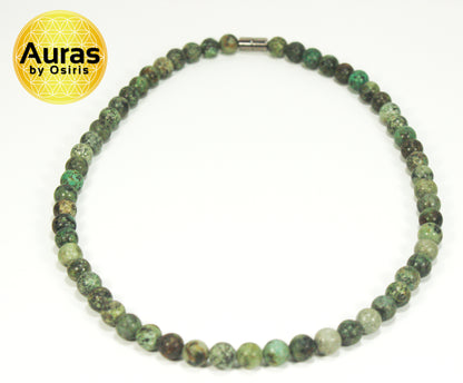 African Turquoise Necklace – 8mm Beads for Growth, Balance & Healing