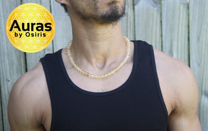 Citrine Necklace – 8mm Gemstone Beads | Healing Crystal Jewelry for Positivity & Confidence
