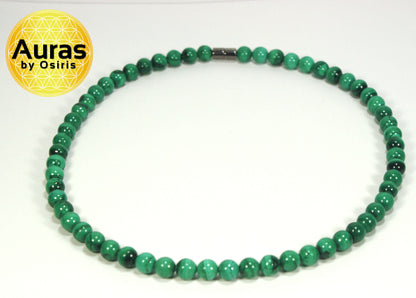 Genuine Malachite Necklace – 8mm Medium Beads for Men & Women | Healing Crystal Jewelry for Protection & Emotional Balance