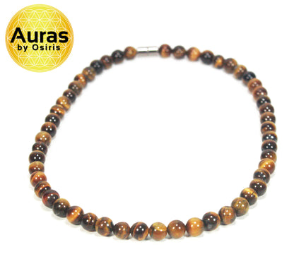 Auras by Osiris Tiger Eye Necklace 🐅 | 8mm Medium Beads | Confidence, Motivation & Good Luck