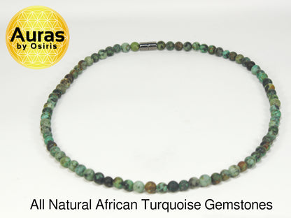 Auras by Osiris African Turquoise Necklace | 6mm Stone of Evolution