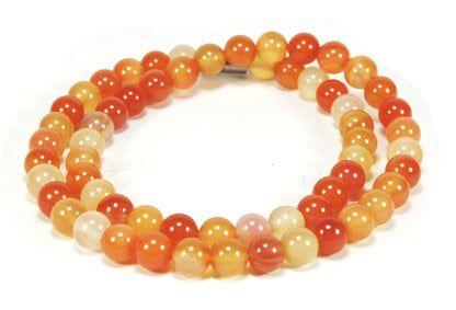 Carnelian Necklace – 8mm Beads | Healing Crystal Jewelry for Motivation, Creativity & Protection