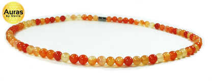 Carnelian Necklace – 8mm Beads | Healing Crystal Jewelry for Motivation, Creativity & Protection