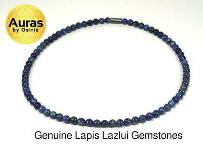 Lapis Lazuli Necklace – 6mm Beads | Healing Crystal Jewelry for Wisdom, Clarity & Intuition