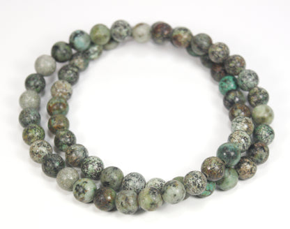 African Turquoise Necklace – 8mm Beads for Growth, Balance & Healing
